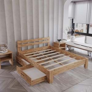 2 Çekmeceli Letto Atlantik Mdf Karyola | Tek Ve Çift Kişilik Yatak Uyumlu, Kolay Kurulum