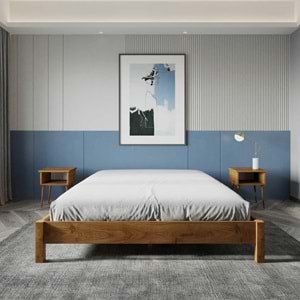 LOFT Model Ceviz Renk Çam Ahşap Karyola