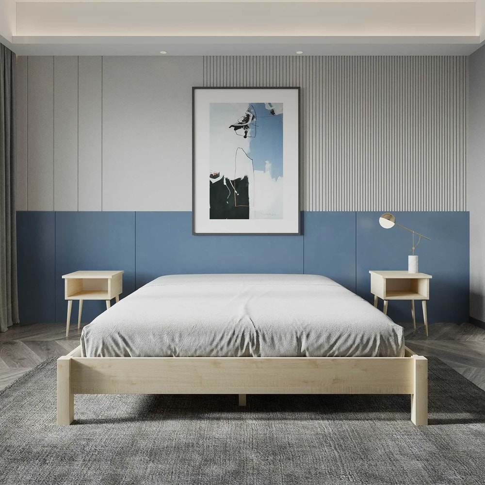 LOFT Model Doğal Çam Ahşap Karyola