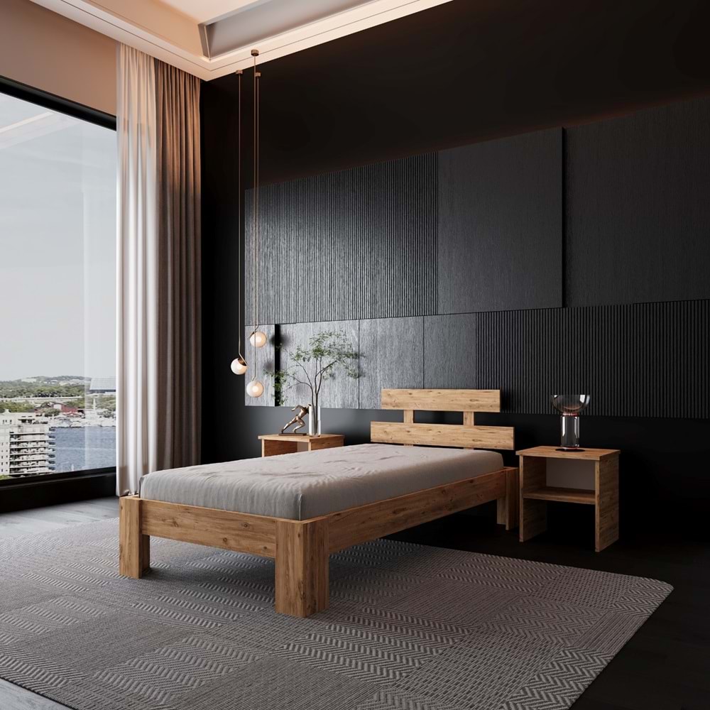 Lotus Atlantik Mdf Karyola |Tek Ve Çift Kişilik Yatak Uyumlu, Kolay Kurulum