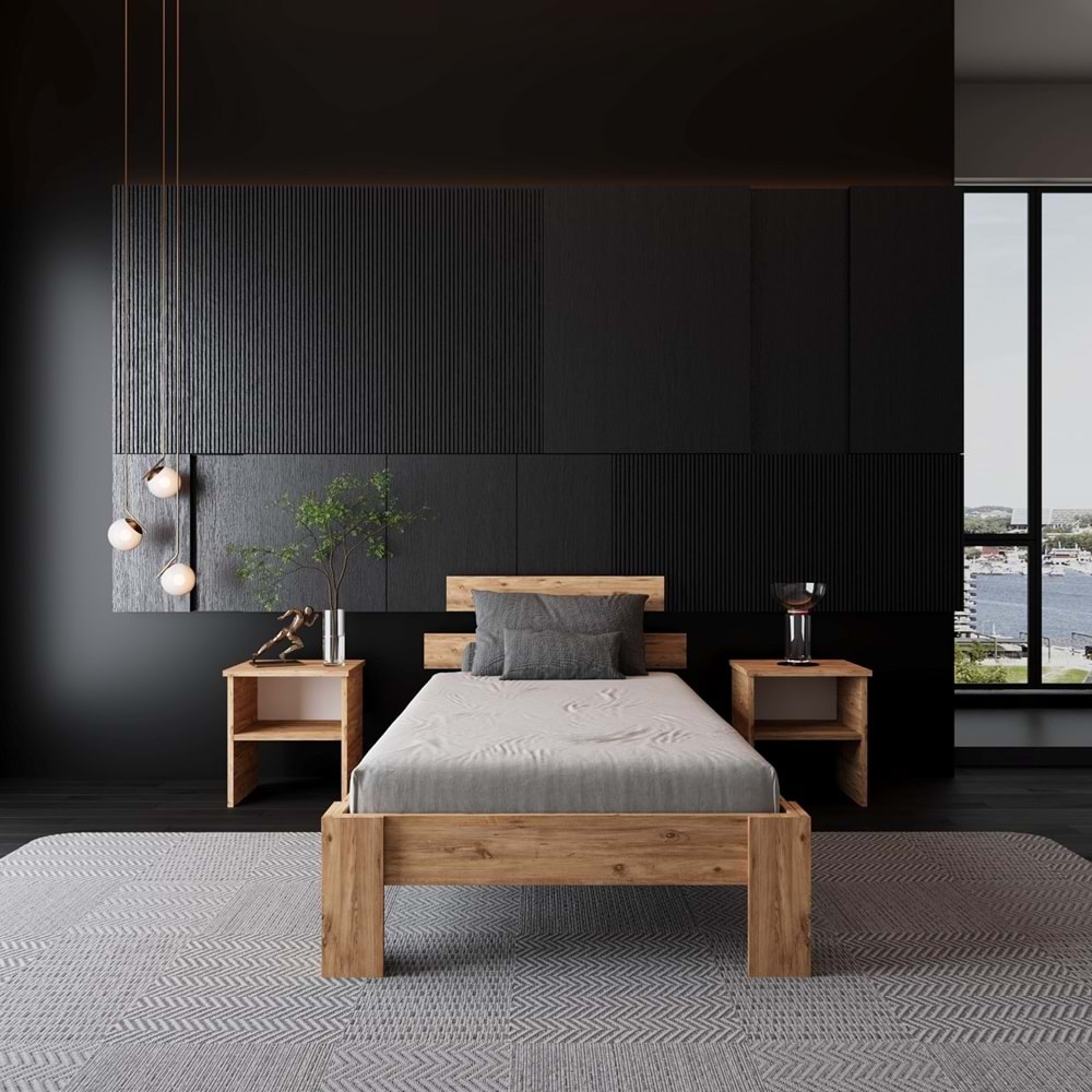 Lotus Atlantik Mdf Karyola |Tek Ve Çift Kişilik Yatak Uyumlu, Kolay Kurulum