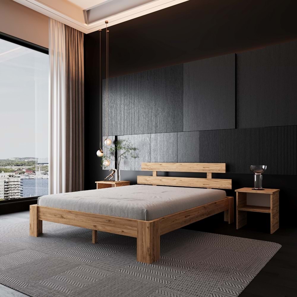 Lotus Atlantik Mdf Set Karyola |Tek Ve Çift Kişilik Yatak Uyumlu, Kolay Kurulum