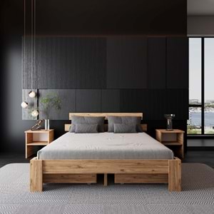4 Çekmeceli Lotus Atlantik Mdf Set Karyola | Çift Kişilik Yatak Uyumlu, Kolay Kurulum
