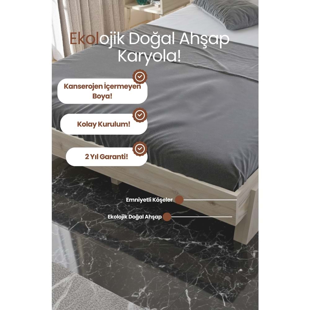 Lotus New Modern Ahşap Karyola