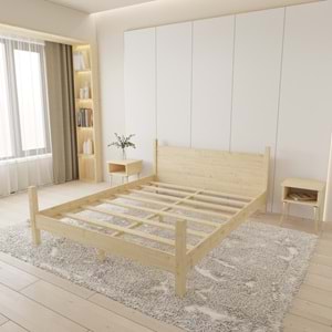 Mirage Model Vernikli Çam Ahşap Karyola