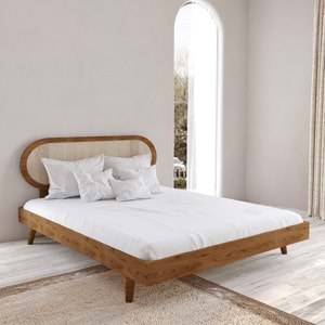 Padova Hazeran Ahşap Ceviz Karyola | Kolay Kurulum