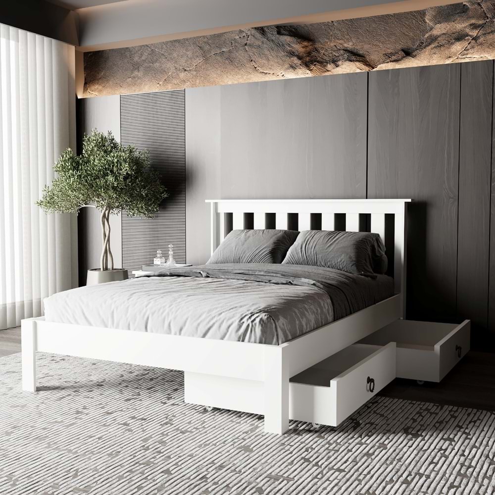 Shark New Komodin Set MDF Karyola | Kolay Kurulum