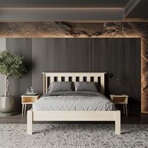 Shark New Ahşap Doğal Karyola | Kolay Kurulum