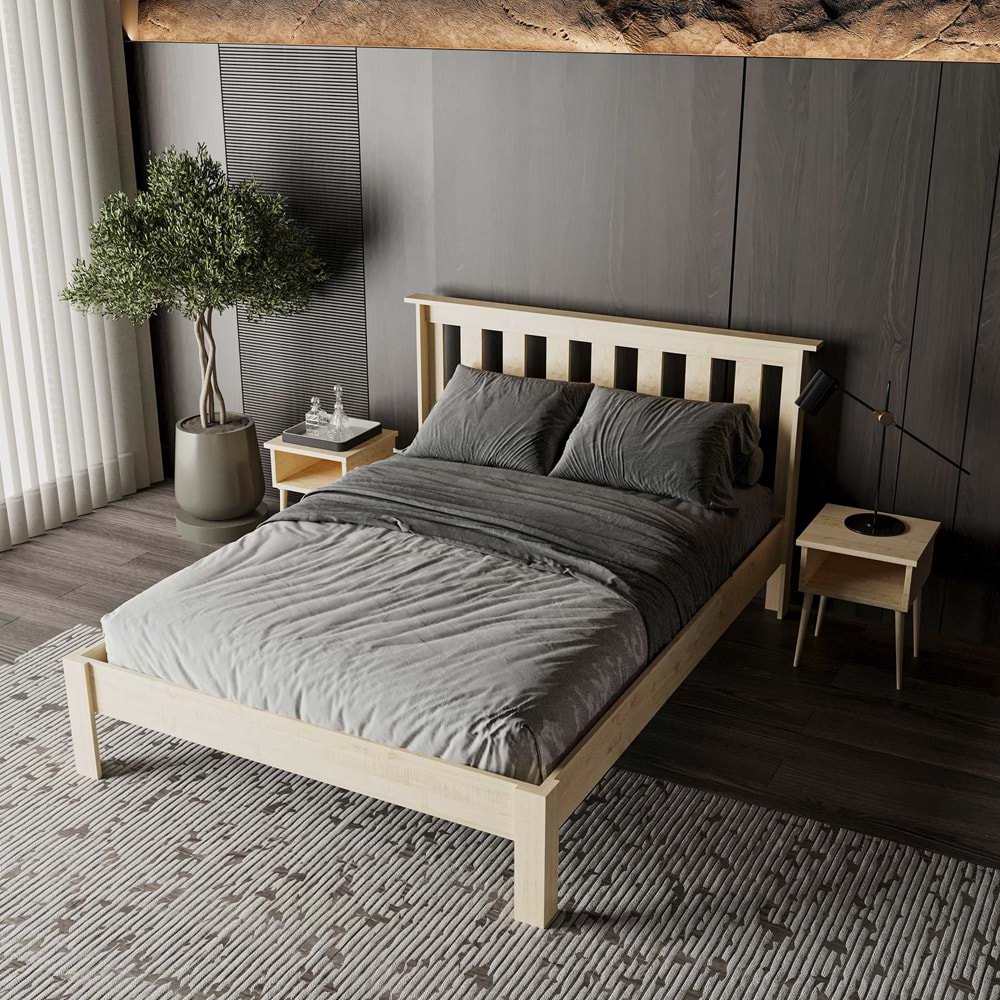 Shark New Ahşap Vernik Karyola | Kolay Kurulum