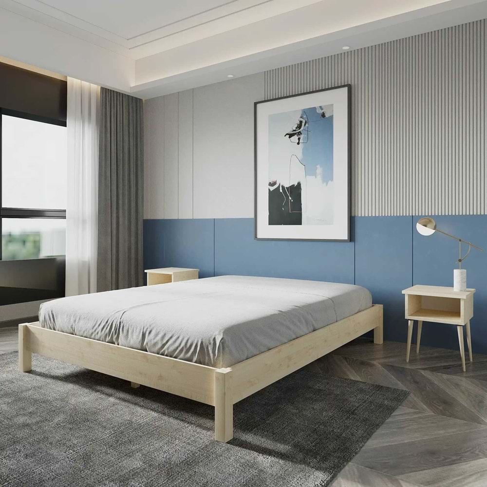 Soft Model Doğal Çam Ahşap Karyola