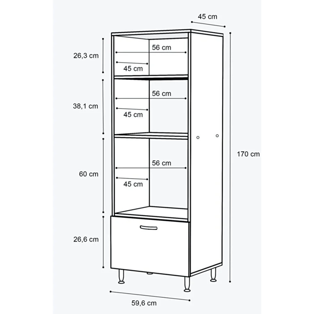% 100 Mdf Mutfak Fırın Bölmeli Mdf Dolap Ankastre Çok Amaçlı Dolap