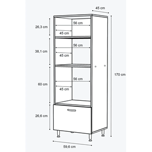 % 100 Mdf Mutfak Fırın Bölmeli Mdf Dolap Ankastre Çok Amaçlı Dolap